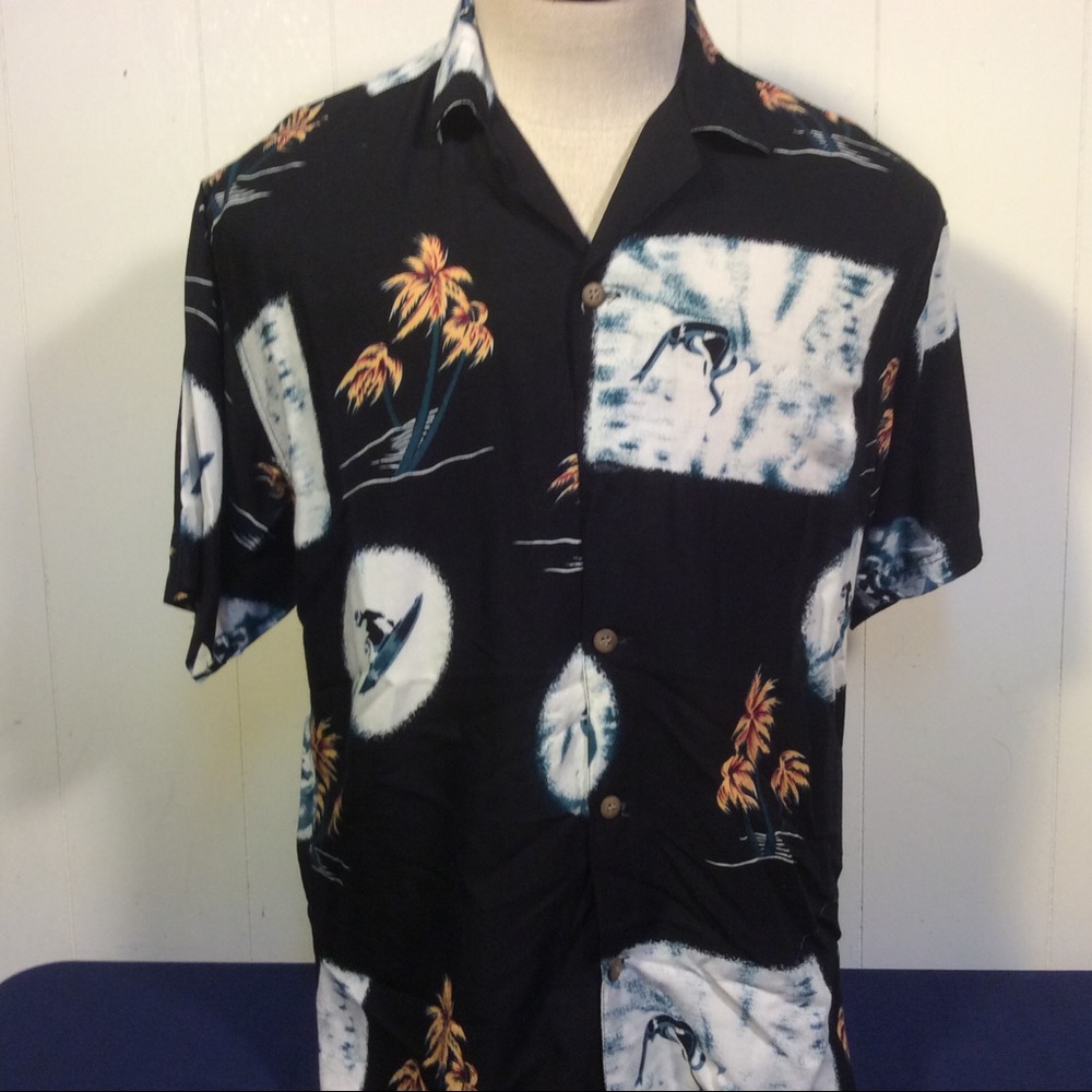 Thumbs UP Surfing and palm trees Mens Hawaiian Shirt size small - Picture 7 of 7